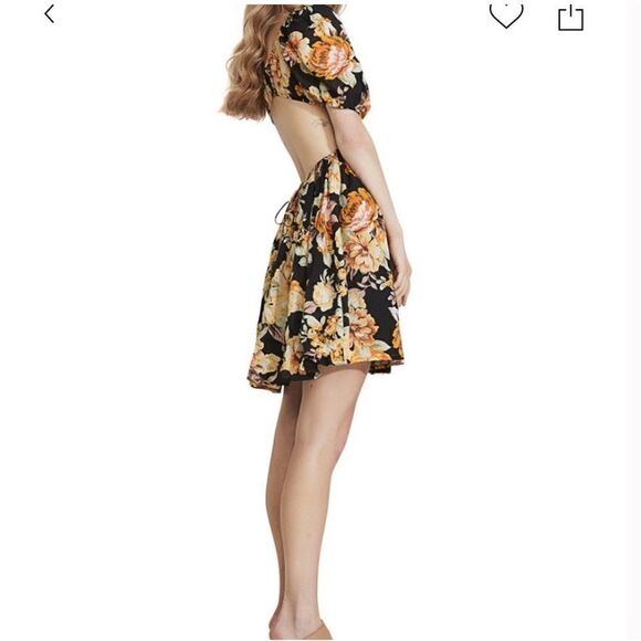 NWT Bardot Floral Puff Sleeve Mini Dress - Picture 1 of 12